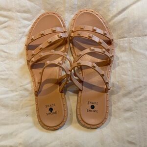Shade & Shore flip flops -- pinkish/cream color